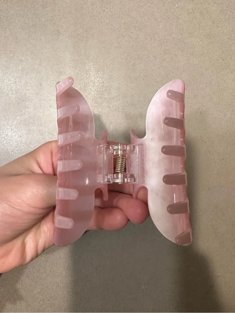 Pink Heart Accent Hair Claw Clip